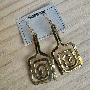 Suzanne by Boma Hammered Brass Spiral Earrings – Made in Thailand